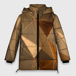 Куртка зимняя женская Золотые 3D треугольники, цвет: 3D-светло-серый
