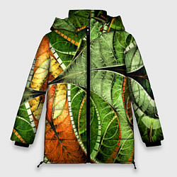 Женская зимняя куртка Растительный абстрактный фрактальный паттерн Veget