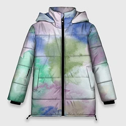 Куртка зимняя женская Акварельная текстура, цвет: 3D-светло-серый