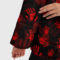 Куртка зимняя женская Кровавые отпечатки DEATH STRANDING, цвет: 3D-светло-серый — фото 2