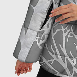 Куртка зимняя женская Сomposition of branches Композиция из веток, цвет: 3D-черный — фото 2