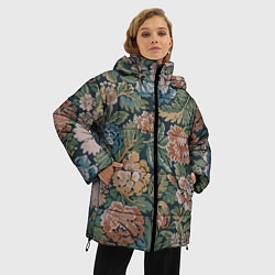 Куртка зимняя женская Floral pattern Цветочный паттерн, цвет: 3D-светло-серый — фото 2