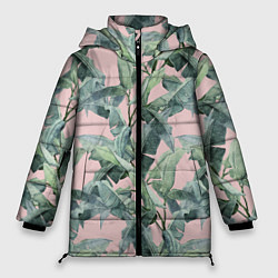 Женская зимняя куртка Листья Пальм Нарисованные Карандашом
