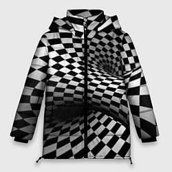 Куртка зимняя женская Геометрическая объёмная композиция Авангард, цвет: 3D-черный