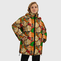 Куртка зимняя женская Бутоны и листья, цвет: 3D-светло-серый — фото 2