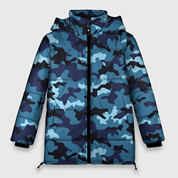 Женская зимняя куртка Камуфляж Тёмно-Синий Camouflage Dark-Blue