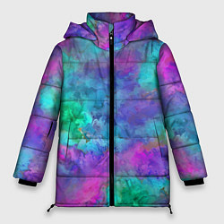Куртка зимняя женская Красочный летний паттерн, цвет: 3D-светло-серый