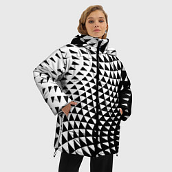 Куртка зимняя женская Минималистический авангардный паттерн, цвет: 3D-красный — фото 2