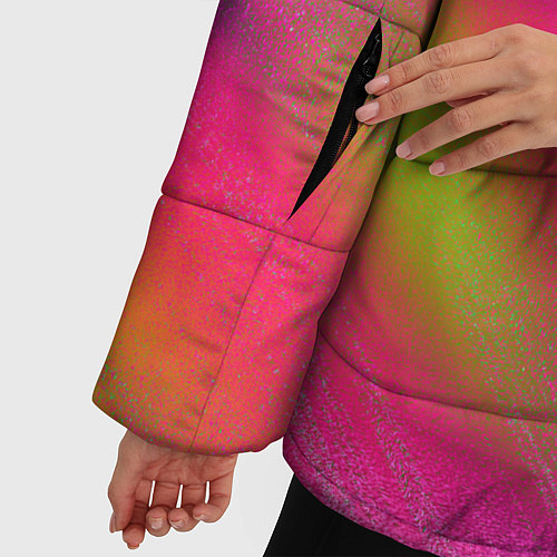 Женская зимняя куртка Абстрактный разноцветный текстурированный фон / 3D-Красный – фото 5