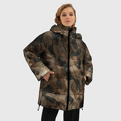 Куртка зимняя женская Камуфляж с потёртостями - Буря в пустыне, цвет: 3D-светло-серый — фото 2