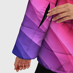 Куртка зимняя женская Разноцветные цифровые волны, цвет: 3D-красный — фото 2