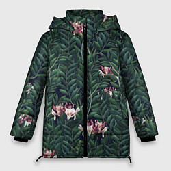 Куртка зимняя женская Цветы Жимолости, цвет: 3D-красный