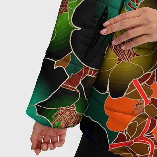 Женская зимняя куртка Vanguard floral pattern Summer night Fashion trend / 3D-Красный – фото 5