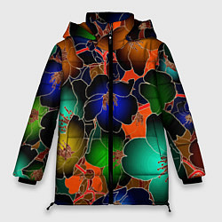 Куртка зимняя женская Vanguard floral pattern Summer night Fashion trend, цвет: 3D-красный