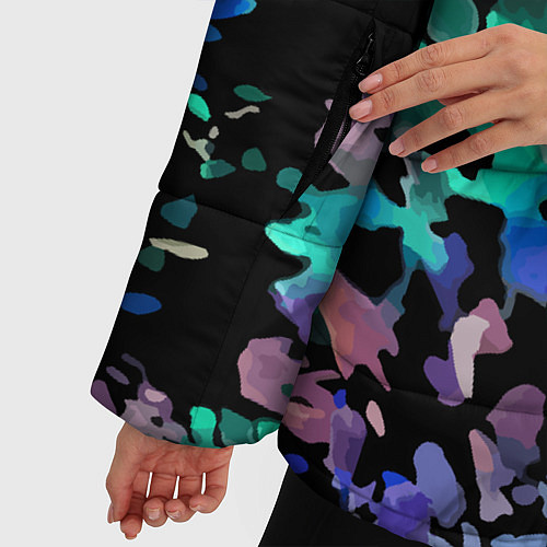 Женская зимняя куртка Floral pattern Summer night Fashion trend 2025 / 3D-Светло-серый – фото 5