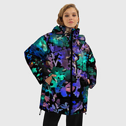 Куртка зимняя женская Floral pattern Summer night Fashion trend 2025, цвет: 3D-светло-серый — фото 2