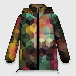 Женская зимняя куртка Разноцветный геометрический узор 3D