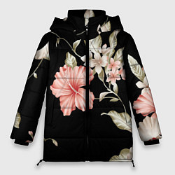 Женская зимняя куртка Летняя ночь Floral composition
