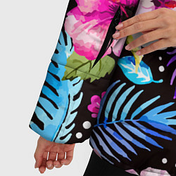 Куртка зимняя женская Floral pattern Summer night Fashion trend, цвет: 3D-черный — фото 2