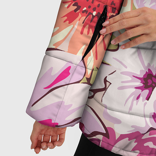 Женская зимняя куртка Красочный цветочный паттерн Лето Fashion trend 202 / 3D-Красный – фото 5