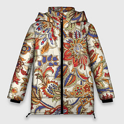 Женская зимняя куртка Цветочный винтажный орнамент