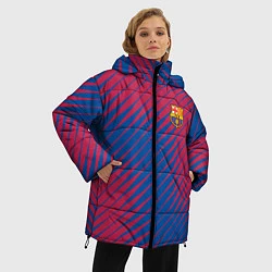 Куртка зимняя женская Fc barcelona барселона fc абстракция, цвет: 3D-красный — фото 2