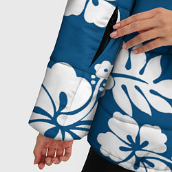 Куртка зимняя женская Цветочный паттерн Минимализм, цвет: 3D-черный — фото 2