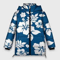 Куртка зимняя женская Цветочный паттерн Минимализм, цвет: 3D-светло-серый