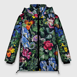 Куртка зимняя женская Цветы Старый Сад, цвет: 3D-красный