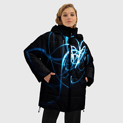 Куртка зимняя женская Неоновый узор - Голубой, цвет: 3D-светло-серый — фото 2