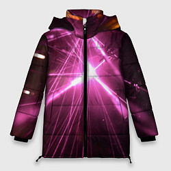 Женская зимняя куртка Неоновые лазеры во тьме - Розовый