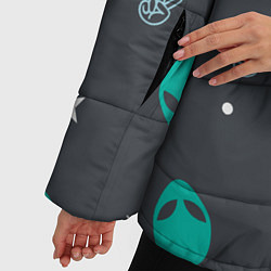 Куртка зимняя женская Aliens pattern, цвет: 3D-черный — фото 2