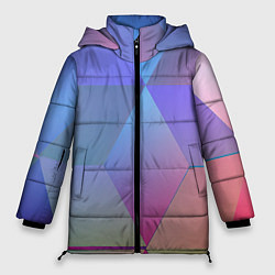 Куртка зимняя женская Крупные квадраты, цвет: 3D-светло-серый