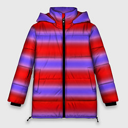 Куртка зимняя женская Striped pattern мягкие размытые полосы красные фио, цвет: 3D-красный