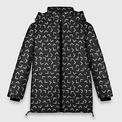 Куртка зимняя женская Угловые Фигуры На Чёрном Фоне, цвет: 3D-черный