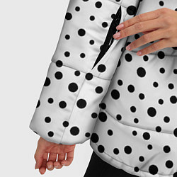 Куртка зимняя женская Горошек На Белом Фоне, цвет: 3D-светло-серый — фото 2