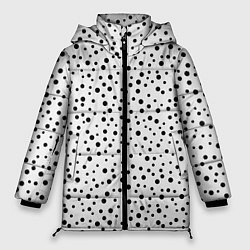 Куртка зимняя женская Горошек На Белом Фоне, цвет: 3D-светло-серый