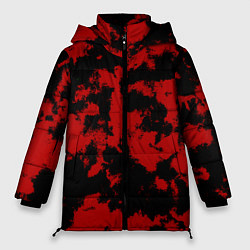 Женская зимняя куртка Черно-красная абстракция