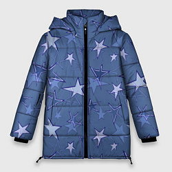 Женская зимняя куртка Gray-Blue Star Pattern
