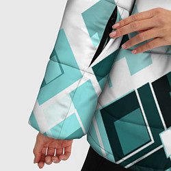 Куртка зимняя женская Geometric pattern Геометрический узор ромбы, цвет: 3D-черный — фото 2