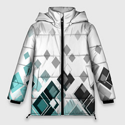 Женская зимняя куртка Geometric pattern Геометрический узор ромбы