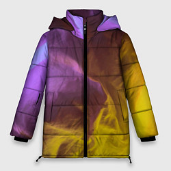 Женская зимняя куртка Неоновые фонари на шёлковой поверхности - Фиолетов