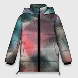 Куртка зимняя женская Современный разноцветный абстрактный узор, цвет: 3D-красный