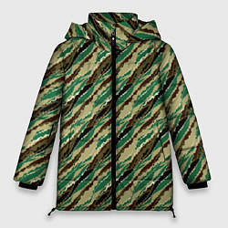 Куртка зимняя женская Абстрактный узор камуфляжной расцветки, цвет: 3D-черный
