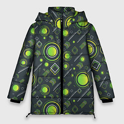Куртка зимняя женская Движение Геометрических Фигур, цвет: 3D-черный