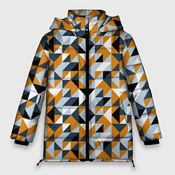 Женская зимняя куртка Полигональный геометрический узор