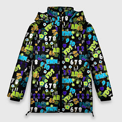 Женская зимняя куртка Multicolored alphabet and numbers