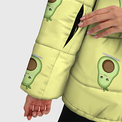 Куртка зимняя женская Авокадики паттерн, цвет: 3D-светло-серый — фото 2