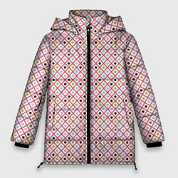 Куртка зимняя женская Кружки и ромбики, цвет: 3D-черный