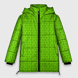 Женская зимняя куртка Зеленые волнистые узоры